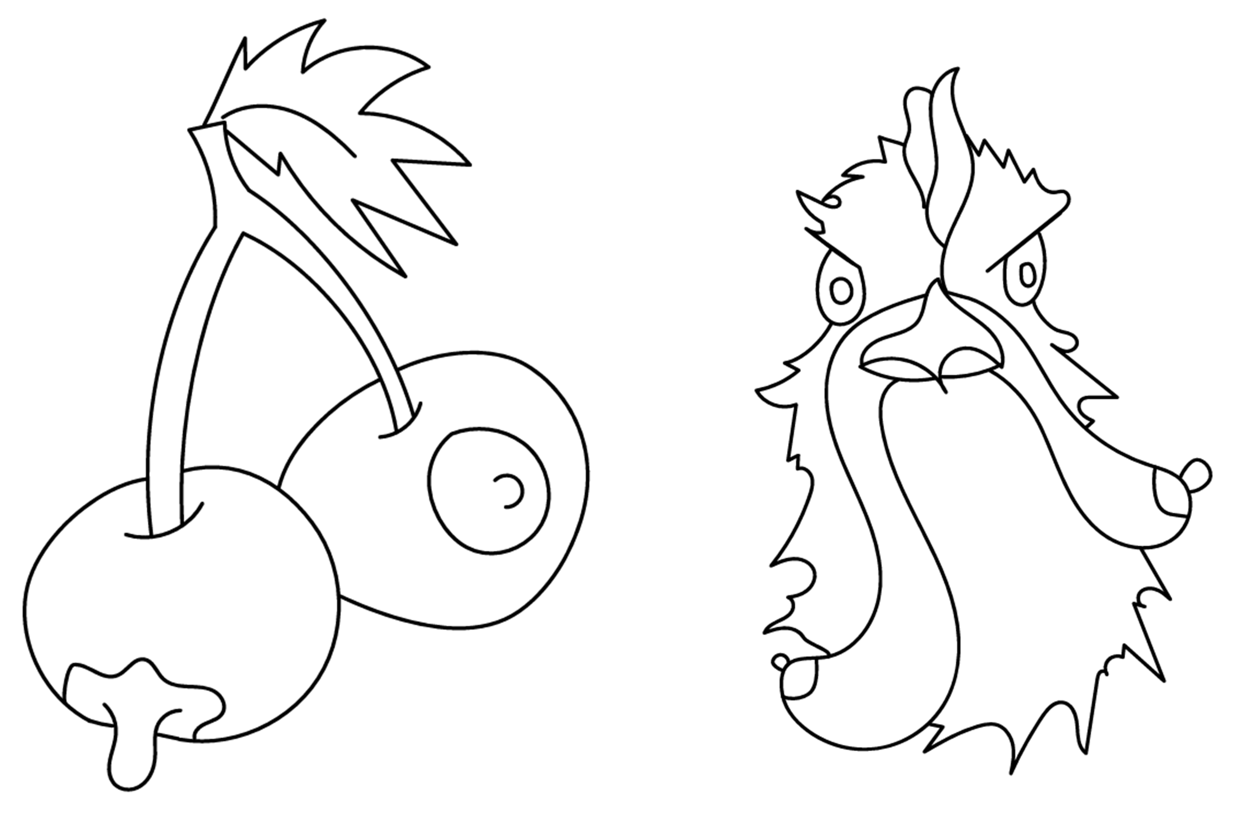 boob cherrys next to a chicken with boob wattle